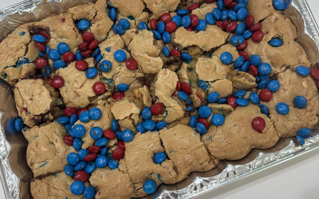4th of July – Red, White, and Blue M&M’s Cookie Bars